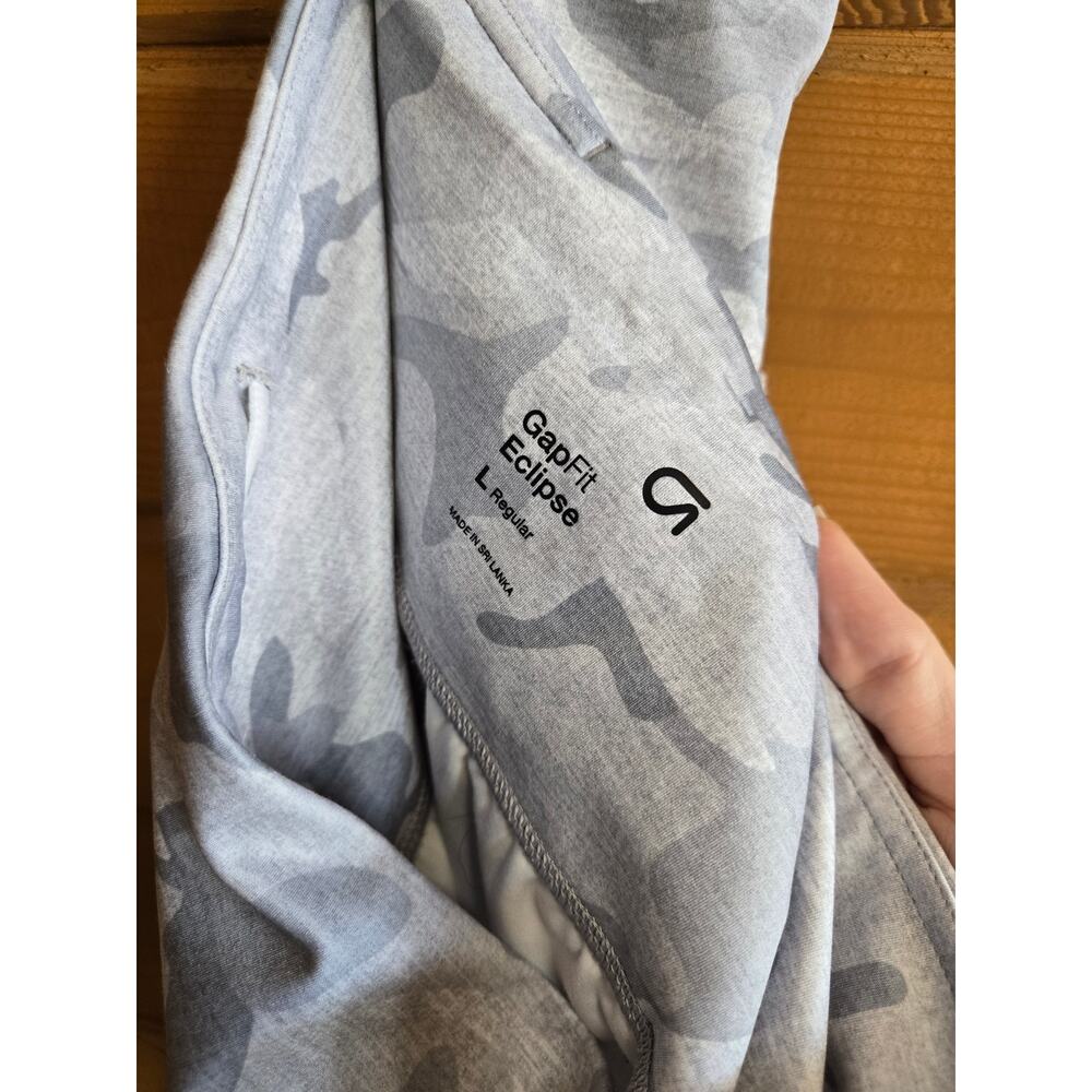 Gap Jogger Pant Camo Eclipse Gray Large Athleisure High Waist Pocket Workout Gym - Picture 3 of 5